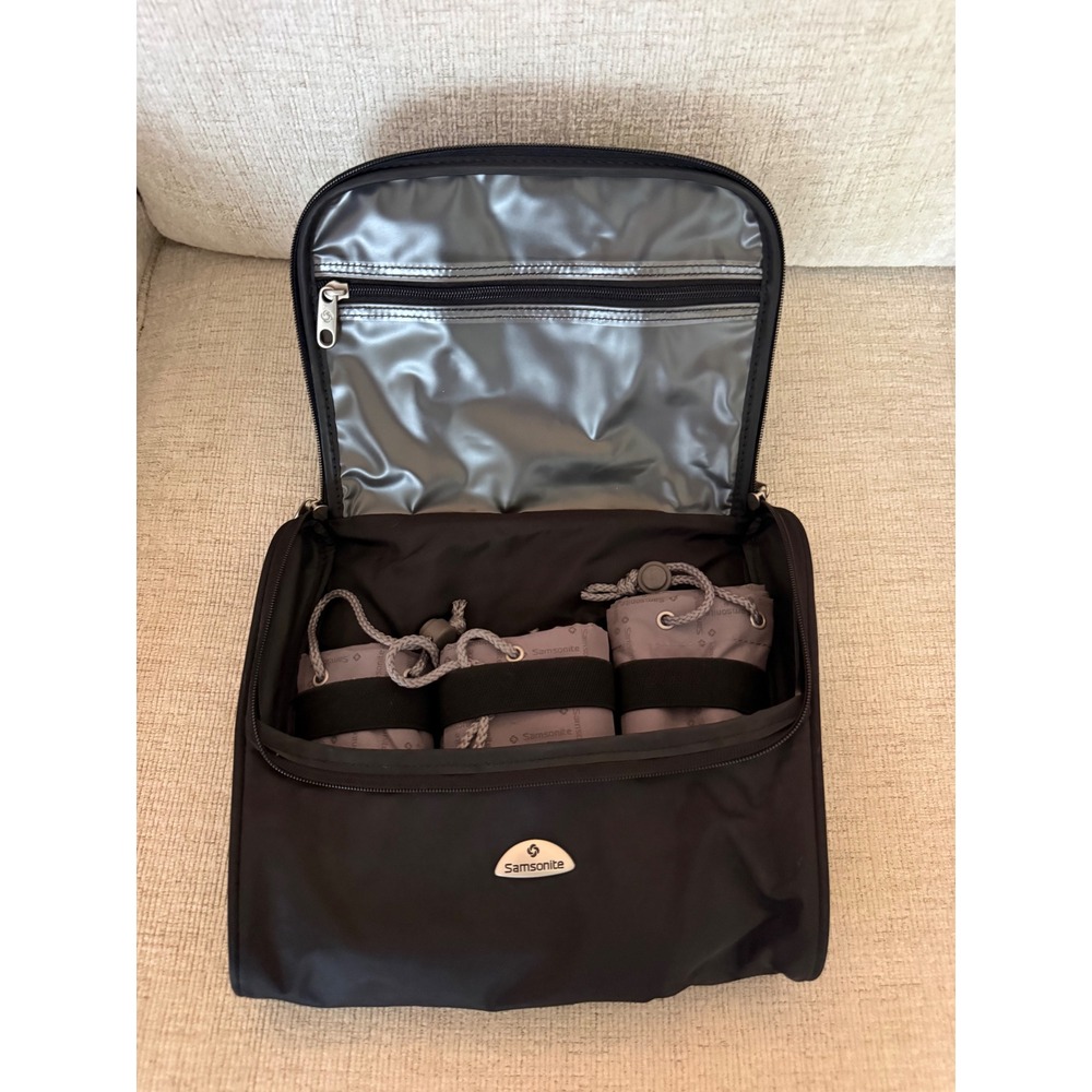 Samsonite Black Hanging Travel Toiletry Bag Organizer Kit Interior loops bags - Picture 2 of 3